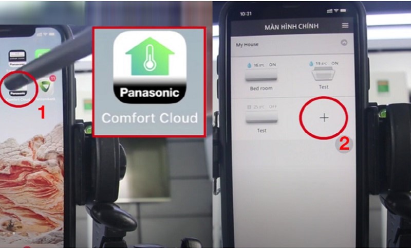 bước 1 kết nối wifi cho máy lạnh panasonic