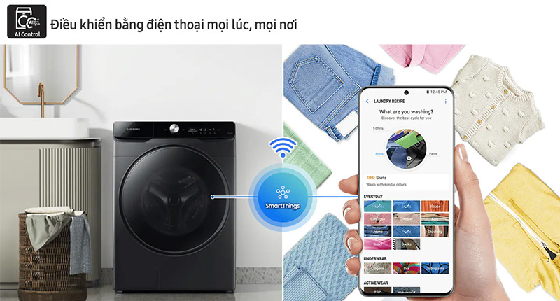 Kết nối với điện thoại thông qua ứng dụng SmartThings