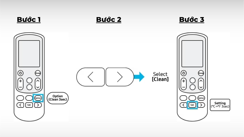 Các bước kích hoạt chức năng Auto Clean trên máy lạnh Samsung