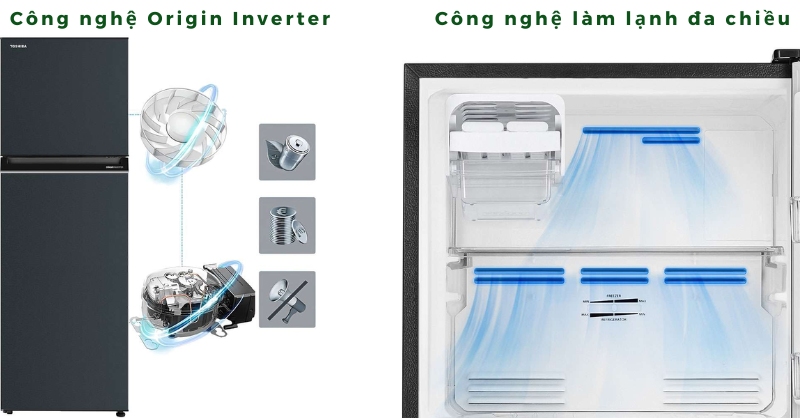 Công nghệ PureBio khử mùi, diệt khuẩn và công nghệ làm lạnh đa chiều