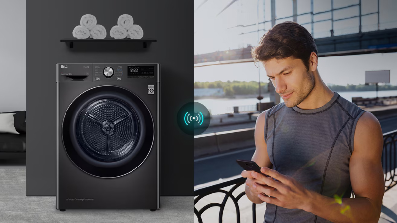 Dễ dàng điều khiển máy sấy LG từ xa qua ứng dụng Smart ThinQ