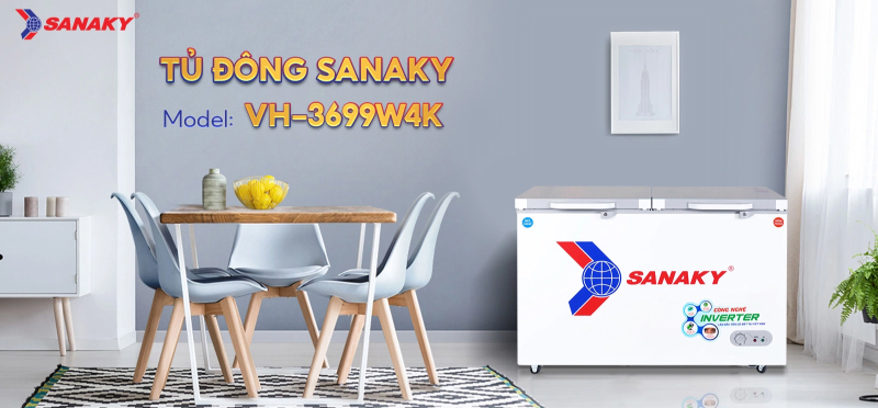 Tủ Đông Mát Sanaky Inverter 260 Lít VH-3699W4K