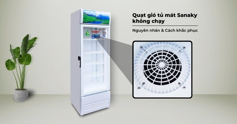 Quạt gió tủ mát Sanaky không chạy